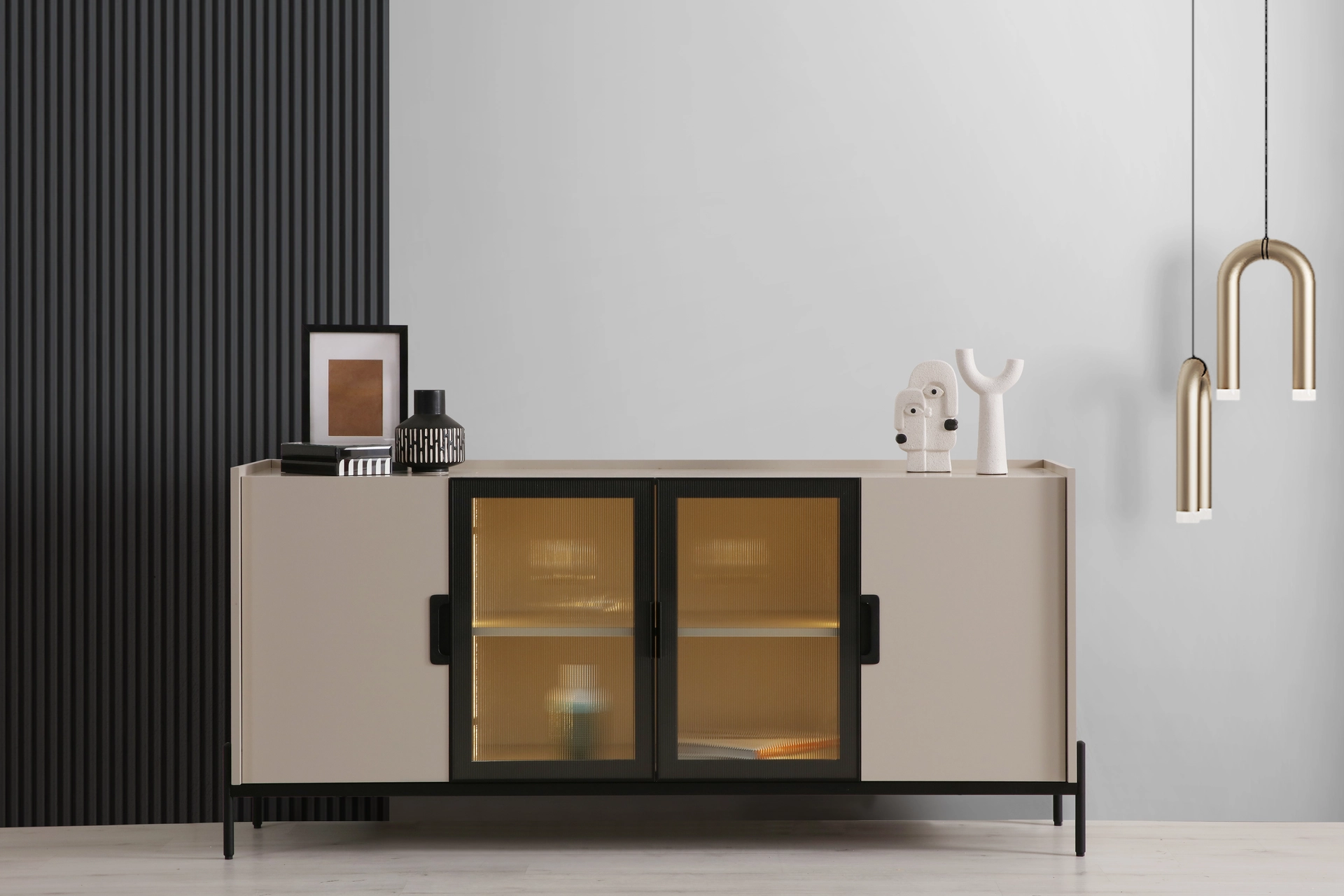 Fitilli Cam & LED Detaylı Modern Konsol