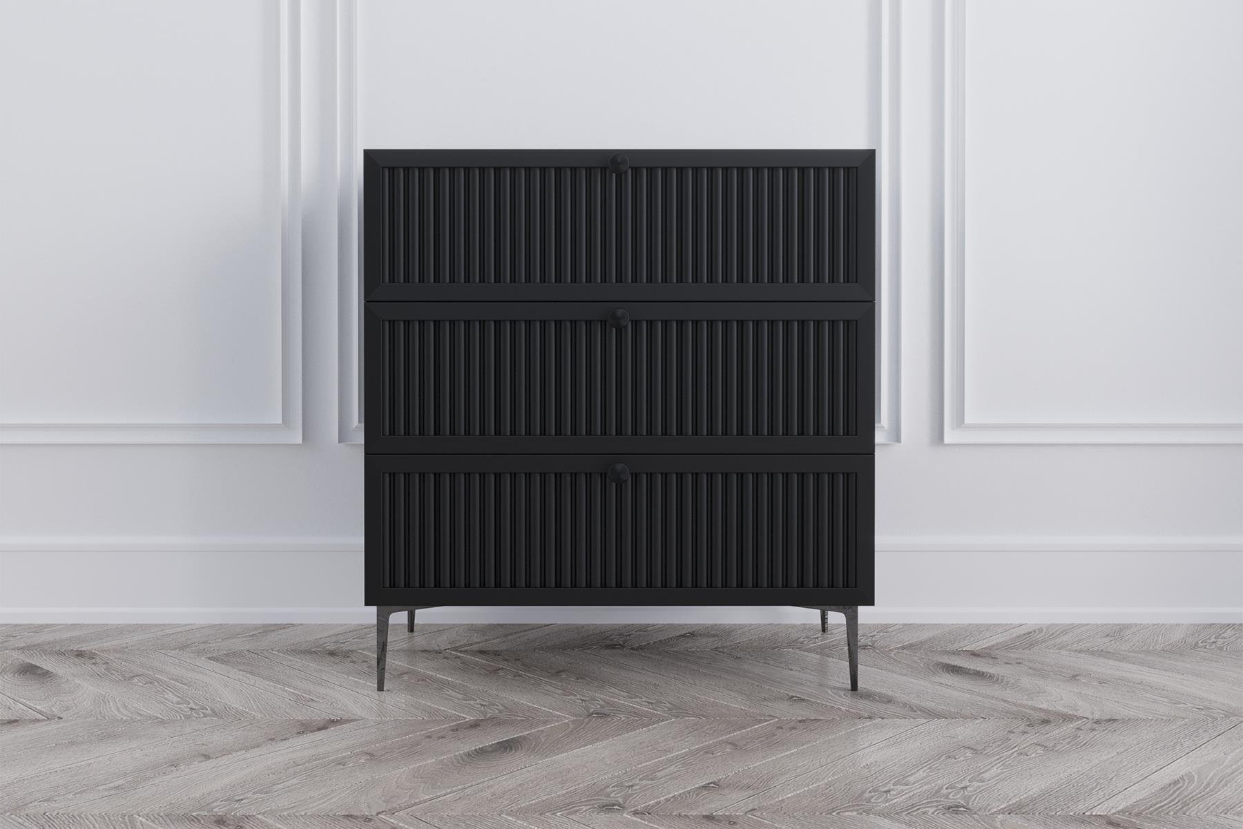 Mat Siyah Fitilli Şifonyer