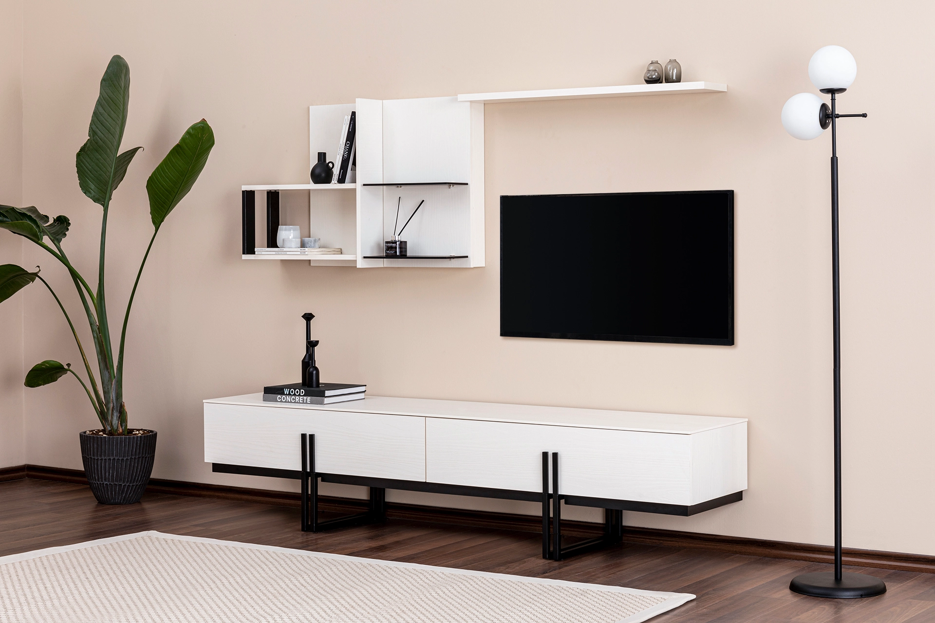 Minimalist Beyaz TV Ünitesi